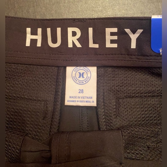 Hurley Men's Quick Hybrid Walk Shorts 4 Way Stretch - Black Size 28 - Picture 5 of 8